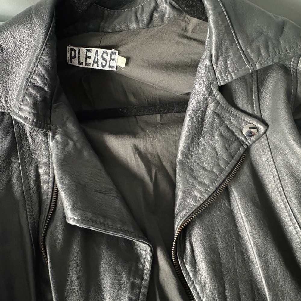 Please Italian Leather Coat size XS to S - Picture 6 of 11